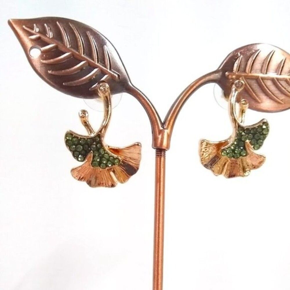 Fiddle Leaf Green Sparkle Earrings